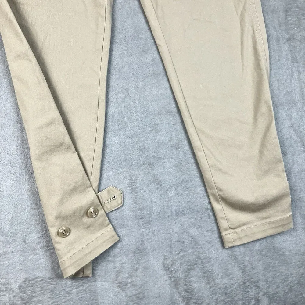 Liverpool Utility Pants Womens 2/26 Khaki Cotton Cropped Outdoors Granola Girl